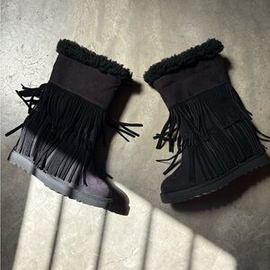 black heel boots